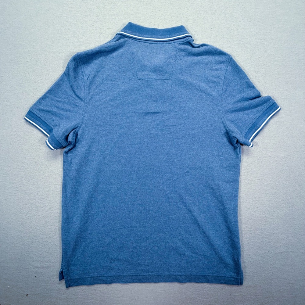 Nautica Polo Shirt Mens Medium Excellent Blue Short Sleeve Tipped Collar Logo - Picture 6 of 7